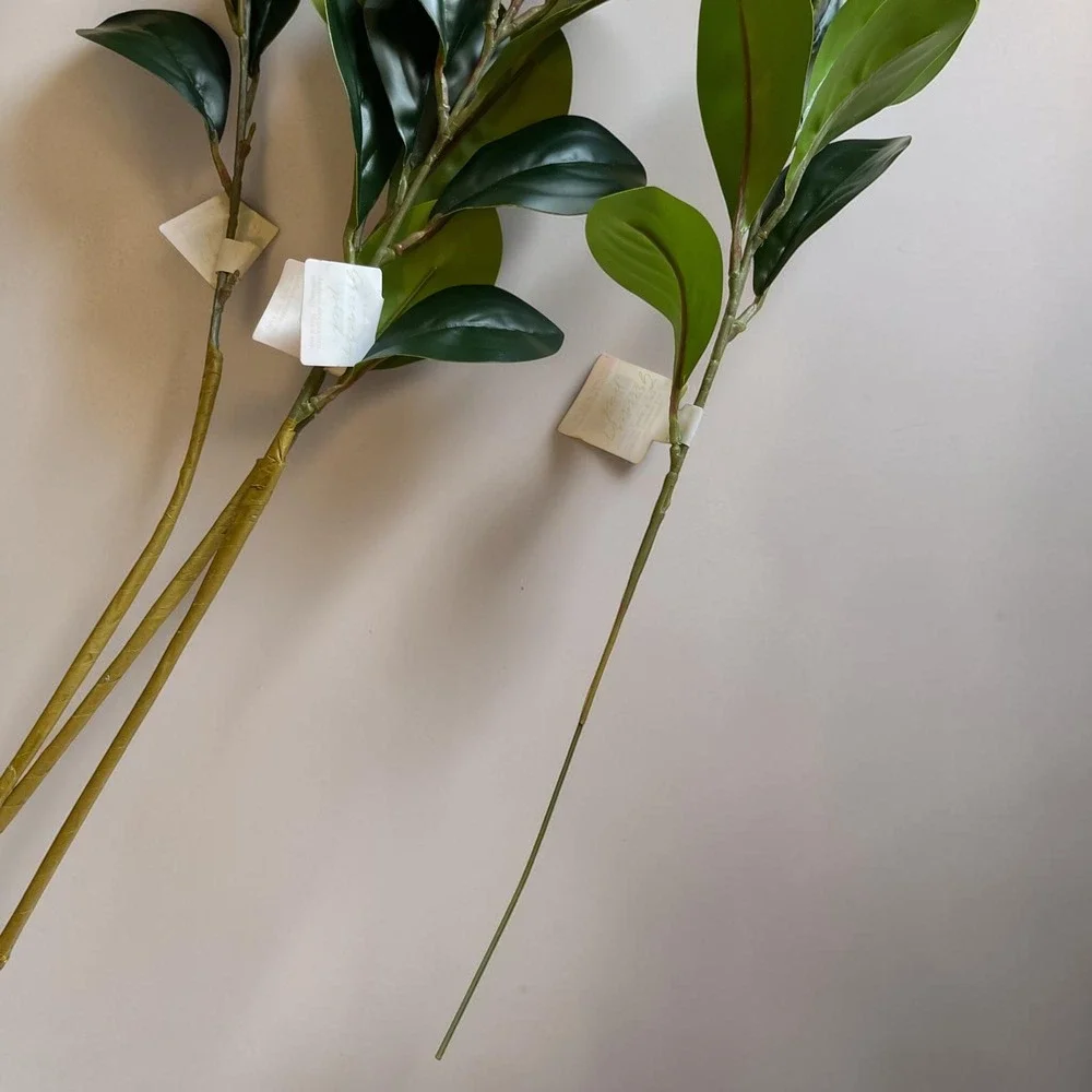 Artificial Mixed Greenery Leaf Stems Indoor Decor Solid Spotted Green Burgundy